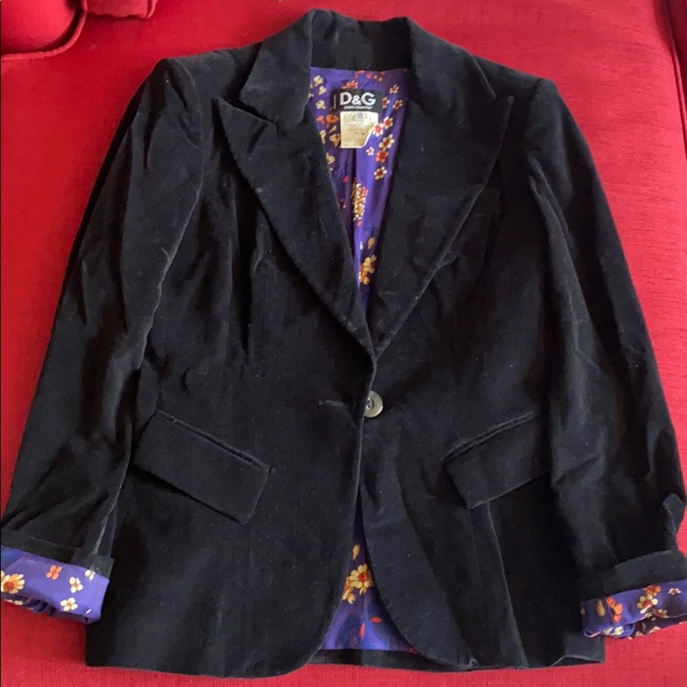 Dolce and Gabbana - D&G women’s velvet blazer blk